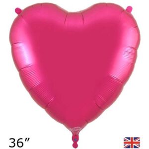 Oaktree 36 inch Fuchsia Heart Foil Balloon