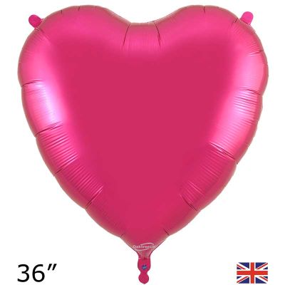 Oaktree 36 inch Fuchsia Heart Foil Balloon