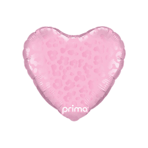 Prima – 9″ Heart Light Pink Matte & Shiny Leopard Print – PD-0086-9-50-6 *
