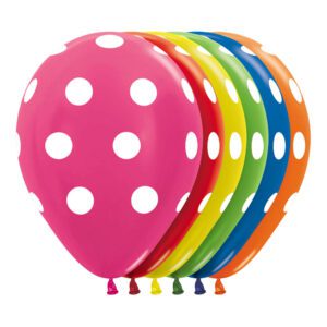 Sempertex 12 inch Polka Dots Assorted Latex Balloons