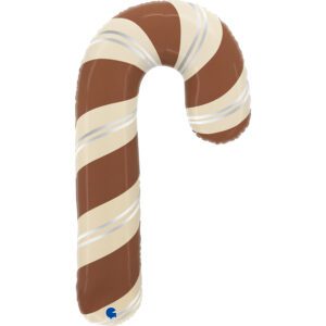 Grabo 35 inch Satin Chocolate Candy Cane Foil Balloon