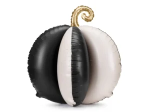 Party Deco 23 inch 3D Black & White Pumpkin Standing Foil Balloon