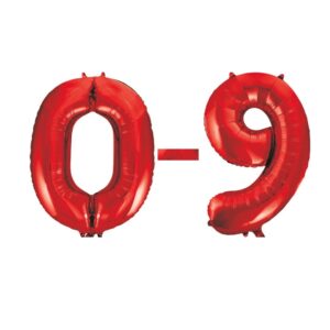 Unique 34 inch Red Foil Number Balloons - 0