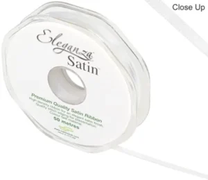 Eleganza White 3mm x 50m Satin Ribbon