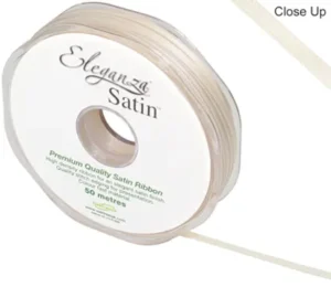 Eleganza Cream 3mm x 50m Satin Ribbon