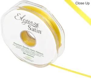 Eleganza Yellow 3mm x 50m Satin Ribbon
