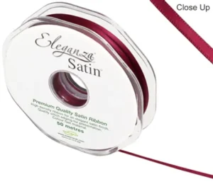 Eleganza Burgundy 3mm x 50m Satin Ribbon