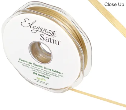 Eleganza Gold 3mm x 50m Satin Ribbon