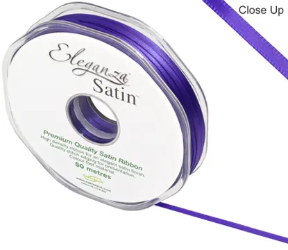 Eleganza Purple 3mm x 50m Satin Ribbon