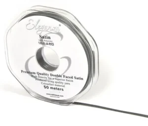 Eleganza Graphite 3mm x 50m Satin Ribbon