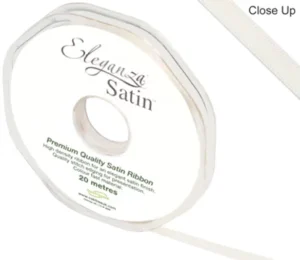 Eleganza Ivory 6mm x 20m Satin Ribbon