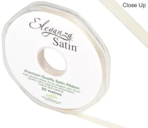 Eleganza Cream 6mm x 20m Satin Ribbon