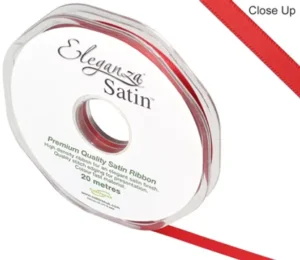 Eleganza Red 6mm x 20m Satin Ribbon