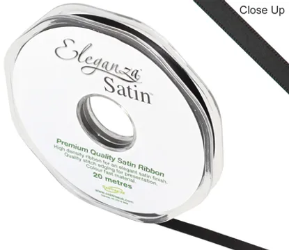 Eleganza Black 6mm x 20m Satin Ribbon