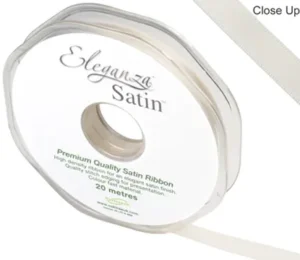 Eleganza Ivory 10mm x 20m Satin Ribbon