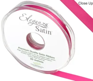 Eleganza Fuchsia 10mm x 20m Satin Ribbon