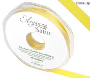 Eleganza Yellow 10mm x 20m Satin Ribbon