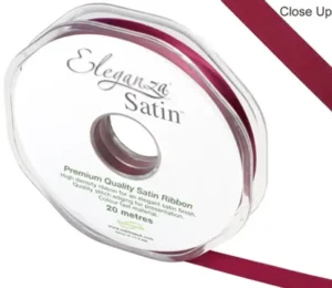 Eleganza Burgundy 10mm x 20m Satin Ribbon