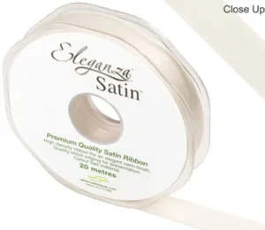 Eleganza Ivory 15mm x 20m Satin Ribbon