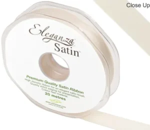 Eleganza Cream 15mm x 20m Satin Ribbon