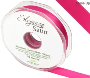 Eleganza Fuchsia 15mm x 20m Satin Ribbon