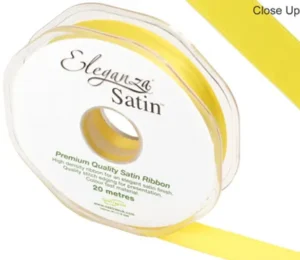 Eleganza Yellow 15mm x 20m Satin Ribbon
