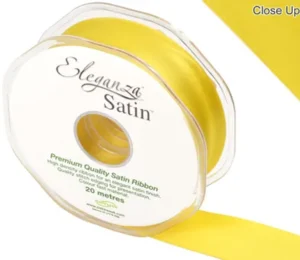 Eleganza Yellow 25mm x 20m Satin Ribbon