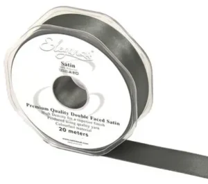 Eleganza Graphite 25mm x 20m Satin Ribbon