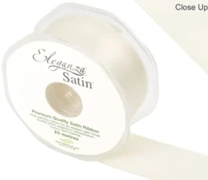 Eleganza Ivory 38mm x 20m Satin Ribbon