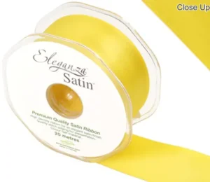 Eleganza Yellow 38mm x 20m Satin Ribbon