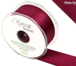 Eleganza Burgundy 38mm x 20m Satin Ribbon