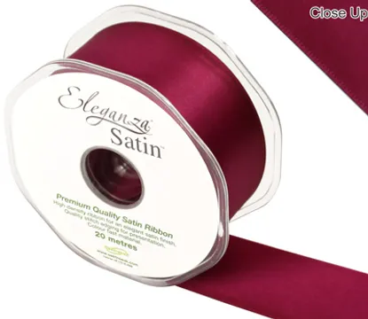 Eleganza Burgundy 38mm x 20m Satin Ribbon