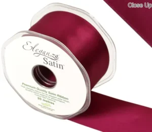 Eleganza Burgundy 50mm x 20m Satin Ribbon
