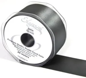 Eleganza Graphite 50mm x 20m Satin Ribbon