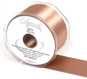 Eleganza Deep Rose Gold 50mm x 20m Satin Ribbon