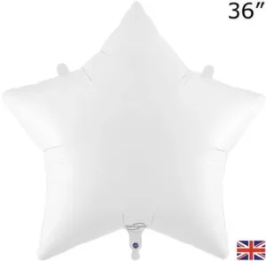 Oaktree 36 inch White Star Foil Balloon