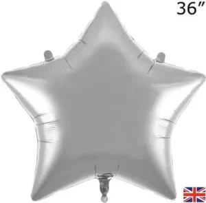 Oaktree 36 inch Silver Star Foil Balloon