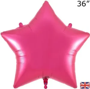 Oaktree 36 inch Fuchsia Star Foil Balloon