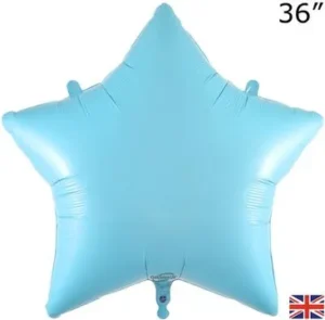 Oaktree 36 inch Matte Blue Star Foil Balloon