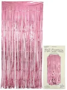 Oaktree 0.9m x 2.40m Metallic Lt.Pink Foil Curtain