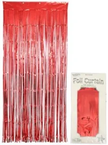 Oaktree 0.9m x 2.40m Metallic Red Foil Curtain