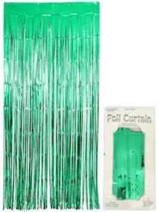 Oaktree 0.9m x 2.40m Metallic Green Foil Curtain