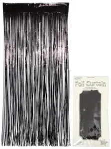 Oaktree 0.9m x 2.40m Metallic Black Foil Curtain