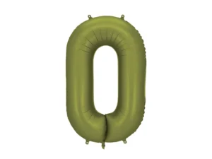 Party Deco 34 inch Olive Number 0 Foil Balloon