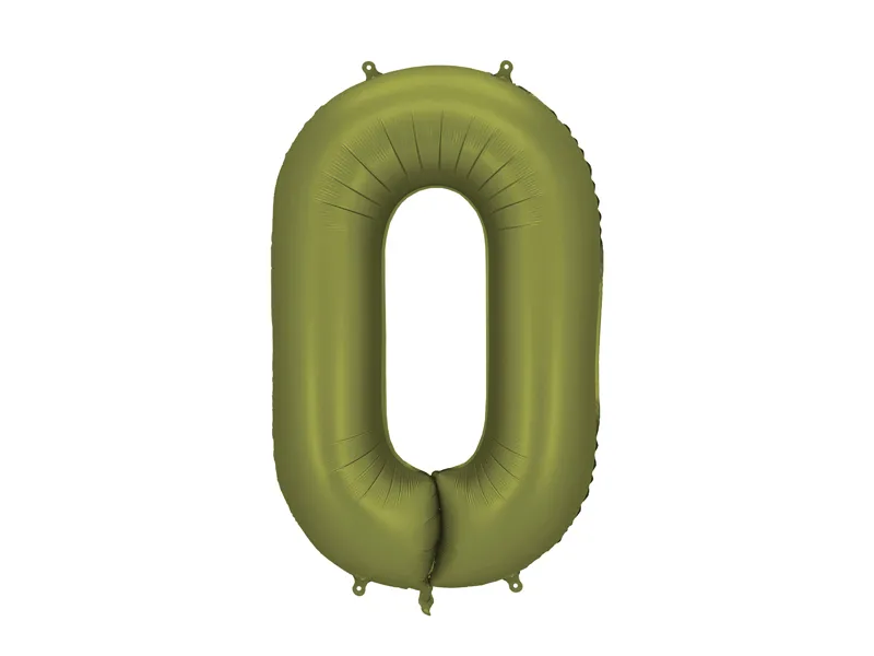 Party Deco 34 inch Olive Number 0 Foil Balloon