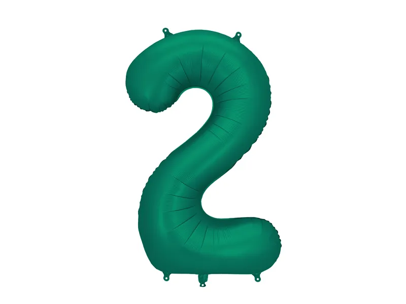 Party Deco 34 inch Bottle Green Number 2 Foil Balloon