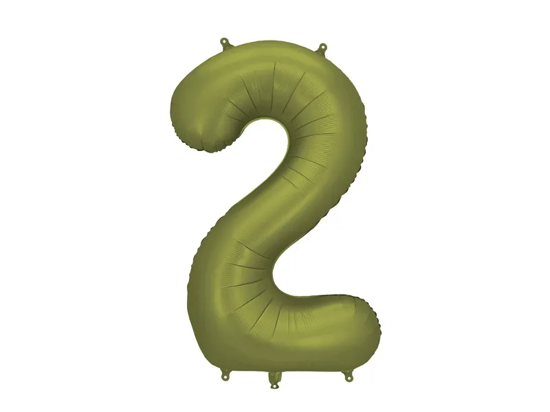 Party Deco 34 inch Olive Number 2 Foil Balloon