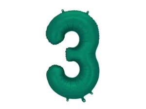 Party Deco 34 inch Bottle Green Number 3 Foil Balloon