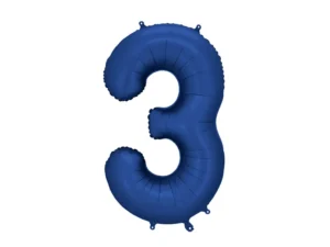 Party Deco 34 inch Navy Number 3 Foil Balloon