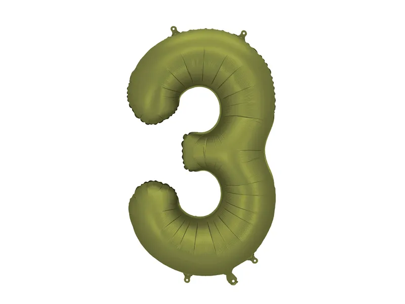 Party Deco 34 inch Olive Number 3 Foil Balloon